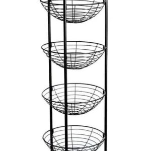 עגלת ירקות 4 קומות שחור מט