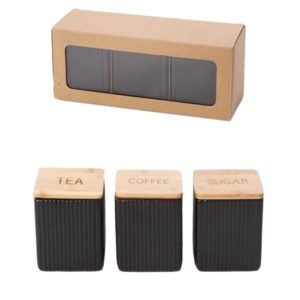 סט תה קפה סוכר סטריפ שחור