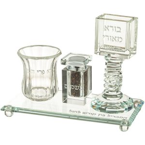 סט הבדלה שקוף על מגש