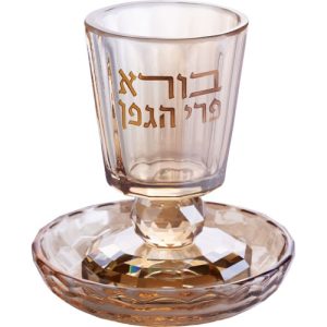 כוס קידוש אמבר על רגל